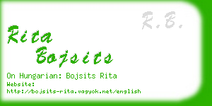 rita bojsits business card